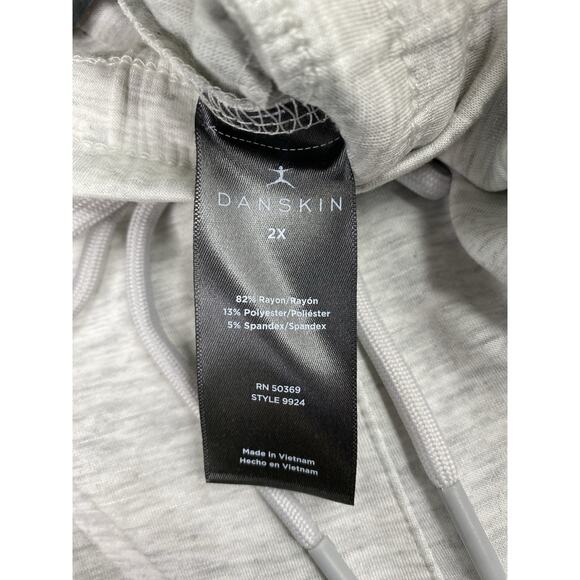 Danskin Womens 2X Scuba Pants Oatmeal Heather Wide Leg Stretch Pull On Soft NWT - Picture 10 of 13